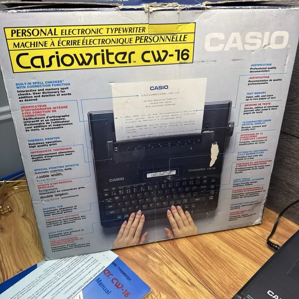 Casio CasioWriter CW-16 Portable Electric Typewriter TESTED working